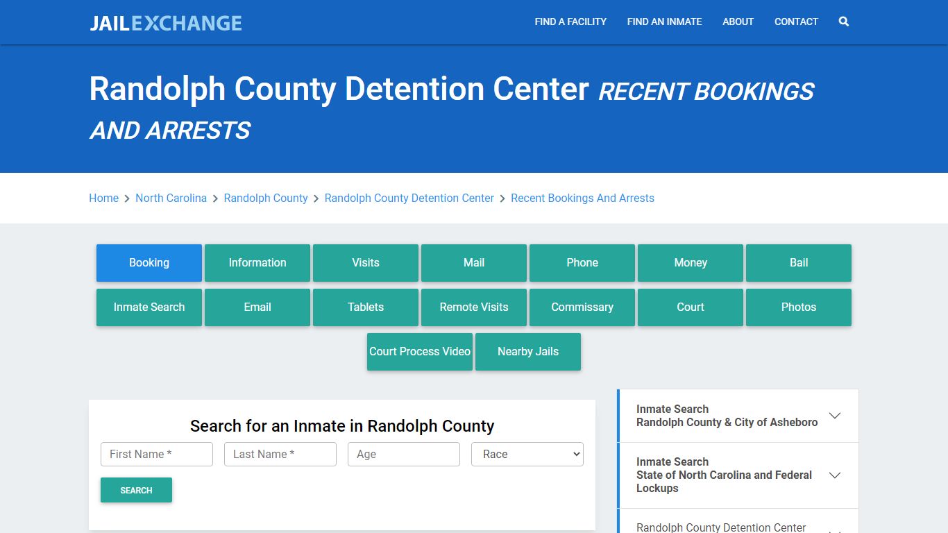 Randolph County Detention Center Recent Bookings And Arrests